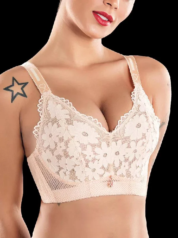 Breathable Floral Lace Ultra-thin Bra