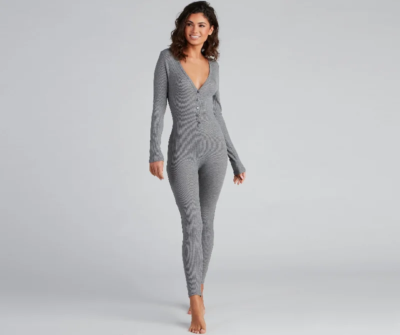 Dreamy Chic Ribbed Knit Onesie