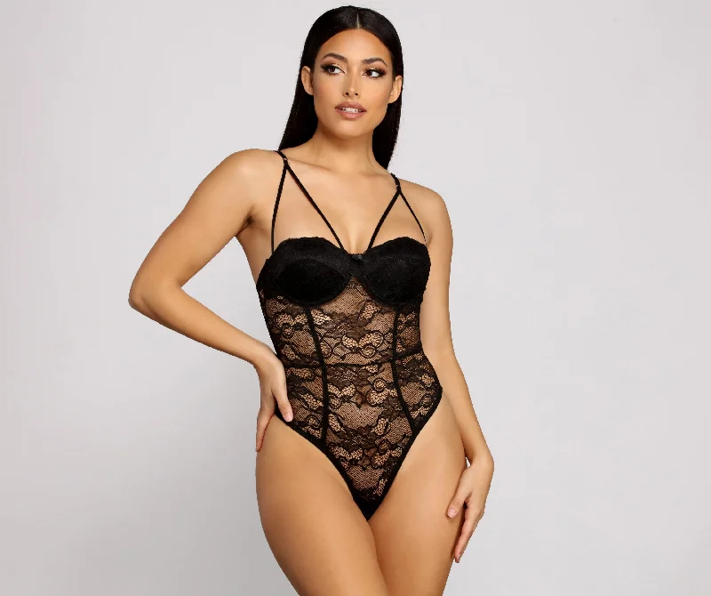 Forever Stunning Sheer Lace Teddy