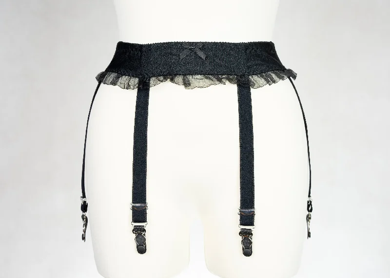 Narrow SUMMER Garter belt with Ruffle trim