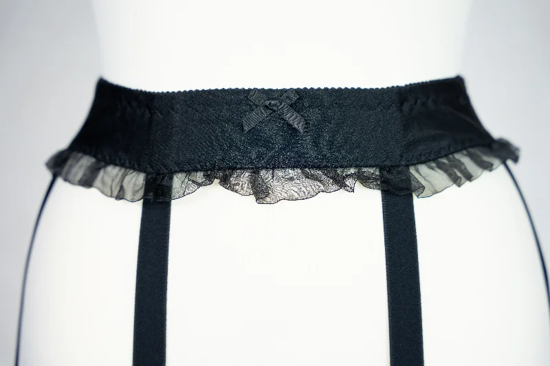 Narrow SUMMER Garter belt with Ruffle trim