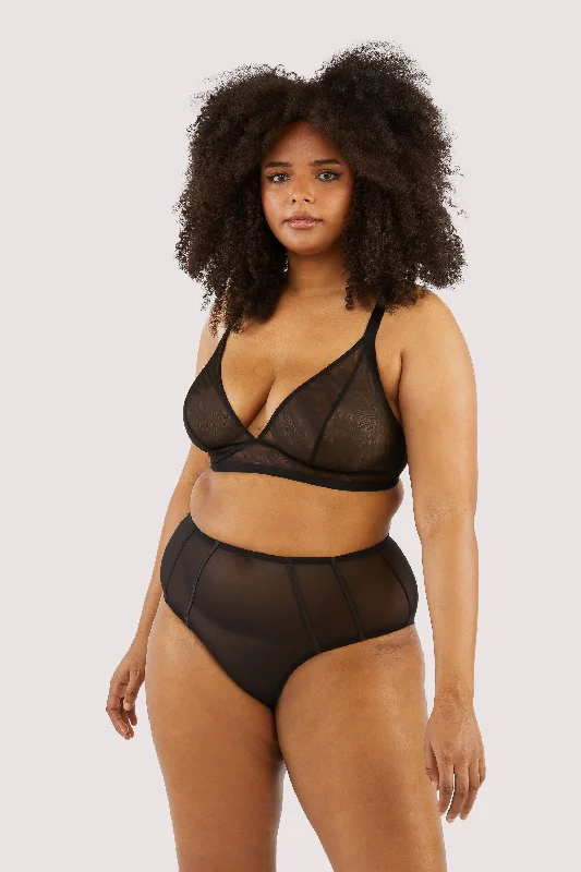 Maria Black Mesh Longline Triangle Bra