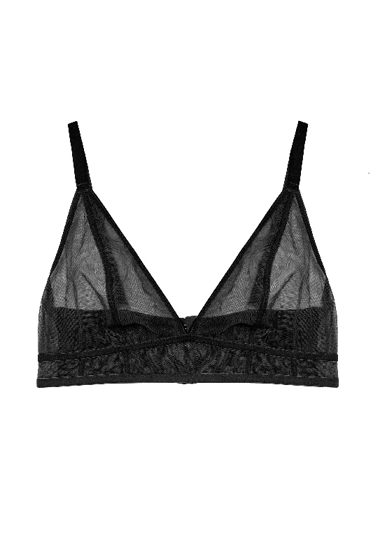 Maria Black Mesh Longline Triangle Bra