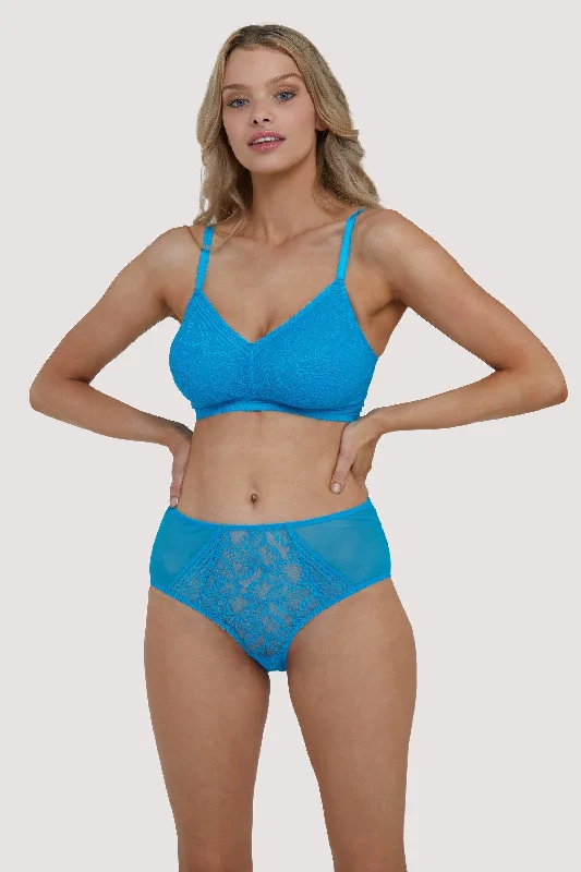 Emma Sky Blue Lace Wireless Bra