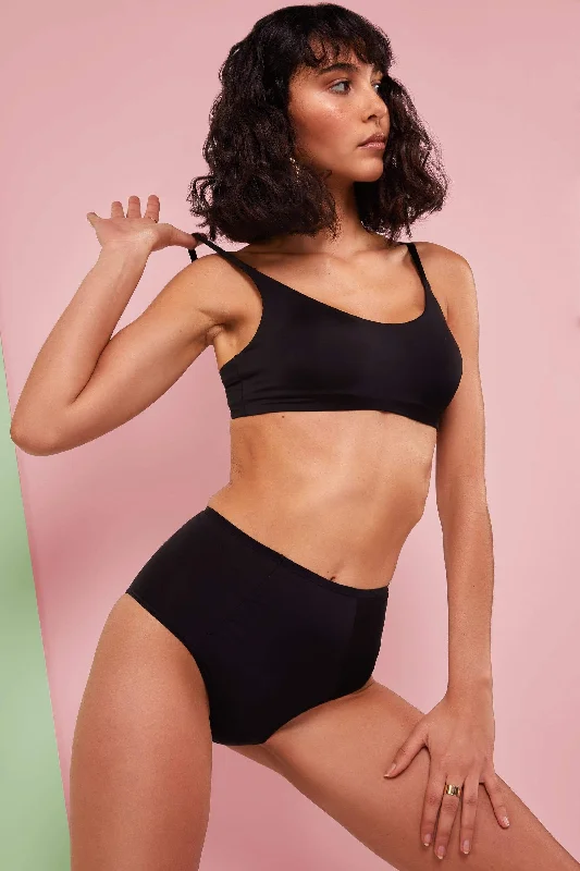 Second Skin Black Recycled Crop Top Bra