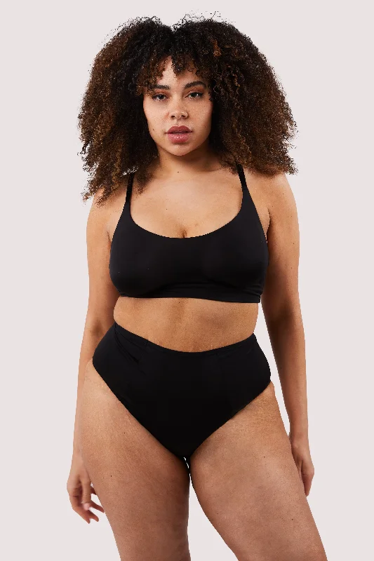 Second Skin Black Recycled Crop Top Bra