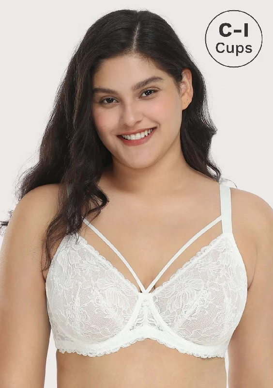 Pretty In Petals Strappy White Lace Unlined Bra Set