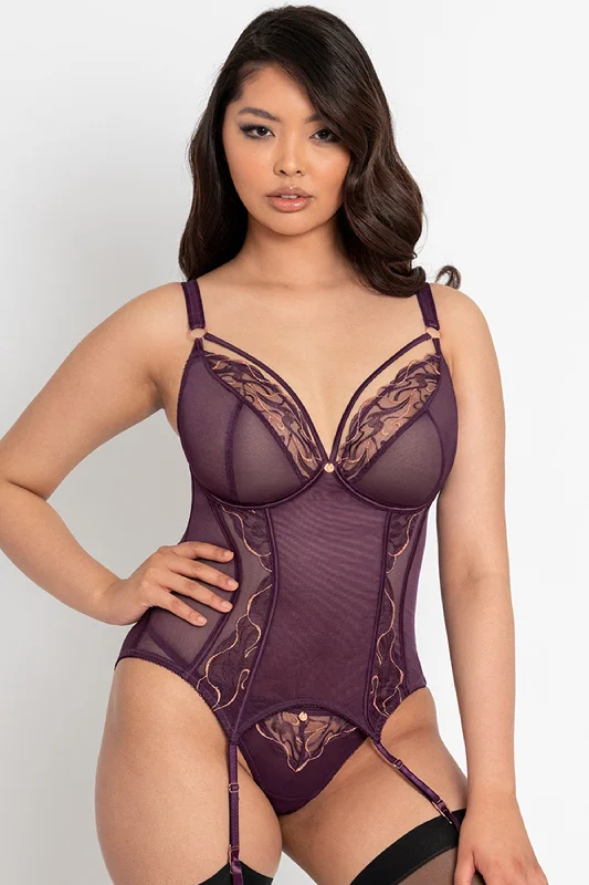 Fascinate Plum Plunge Basque