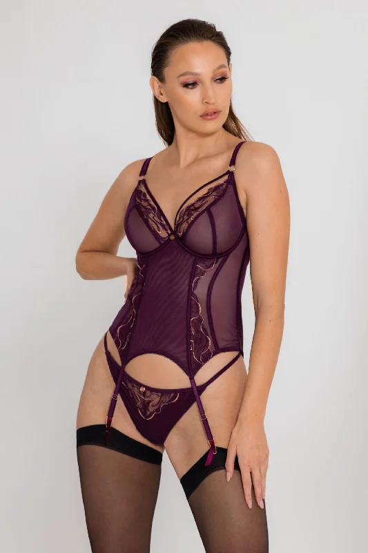 Fascinate Plum Plunge Basque