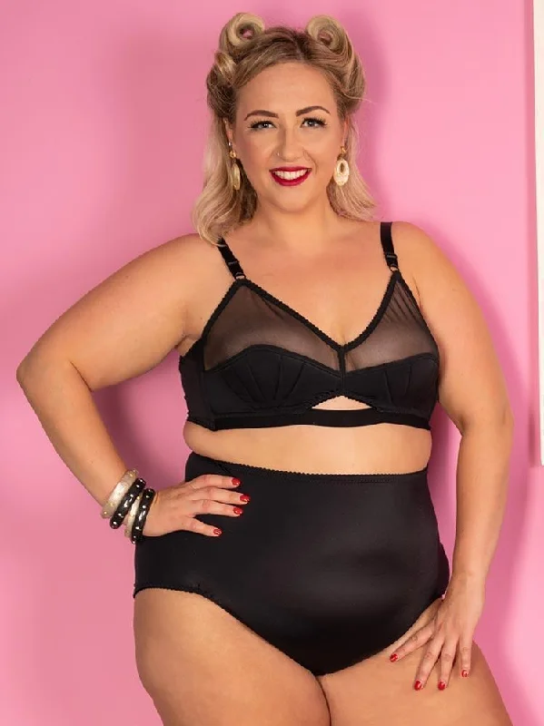 Liz Black High Waisted Knickers L2082