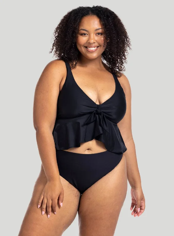 Artesands: Hues Monet Curve Mid Fid Rise Bikini Pant R Black