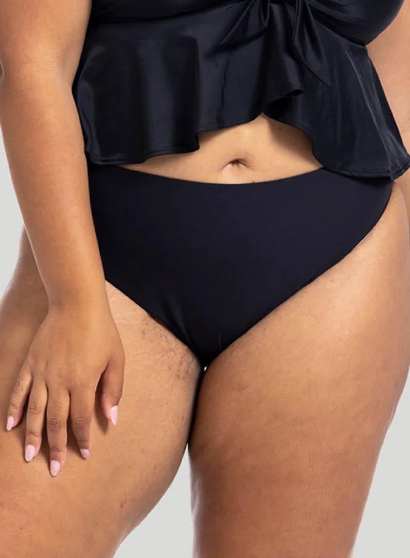 Artesands: Hues Monet Curve Mid Fid Rise Bikini Pant R Black