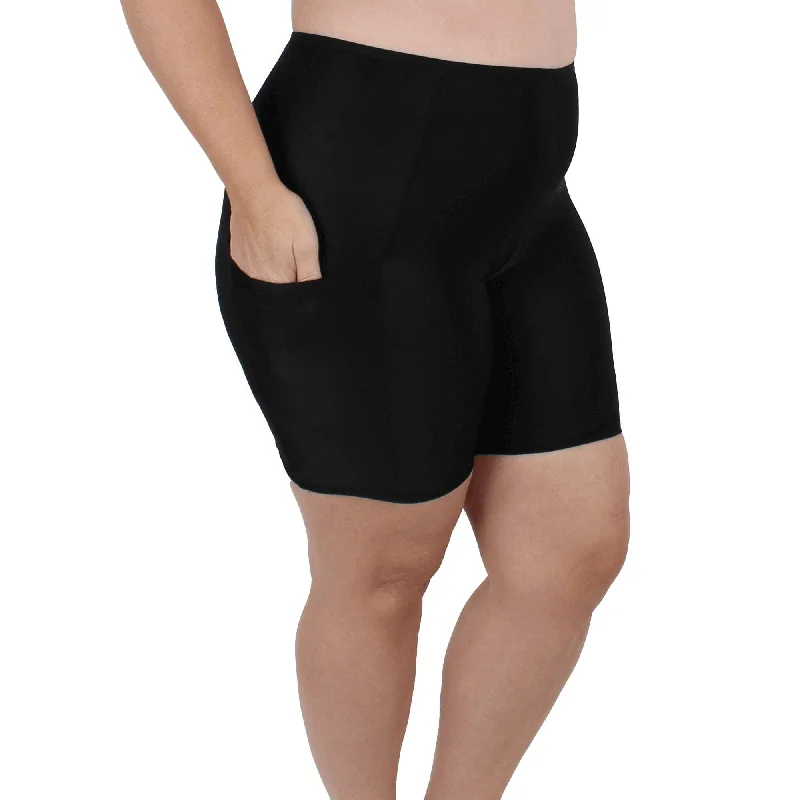 Moisture Wicking Shortlette Slipshort with 2 Pockets 6"" | Black