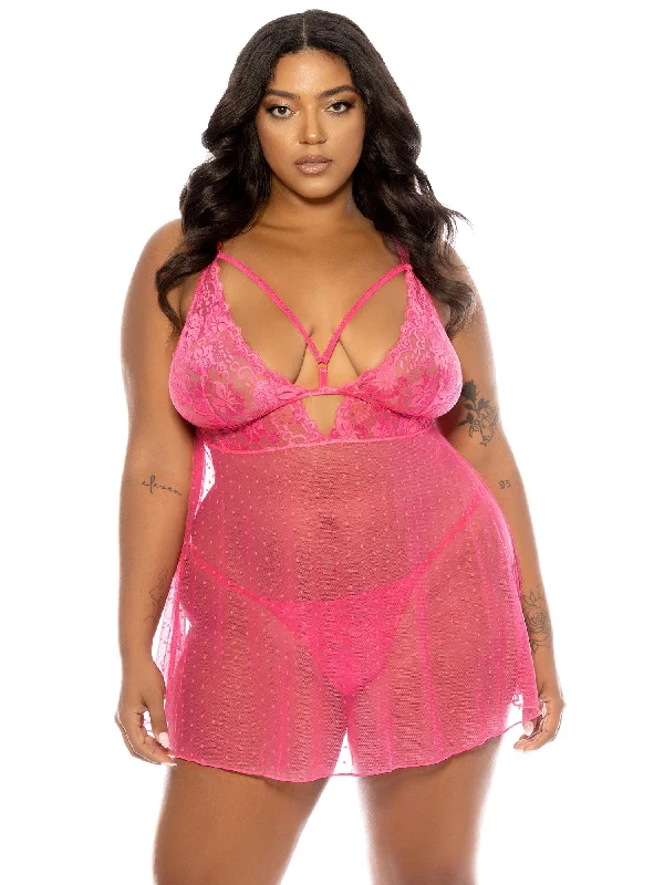 Curvy Aphrodite Lace Babydoll Dress