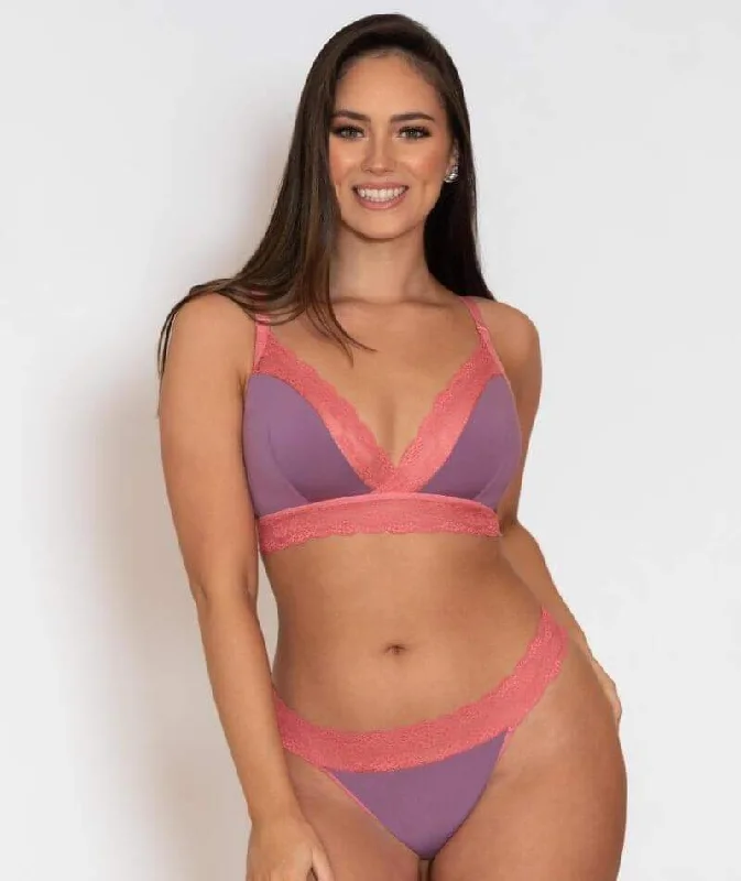 Curvy Kate Twice the Fun Reversible Wire-free Bralette - Pink/Purple