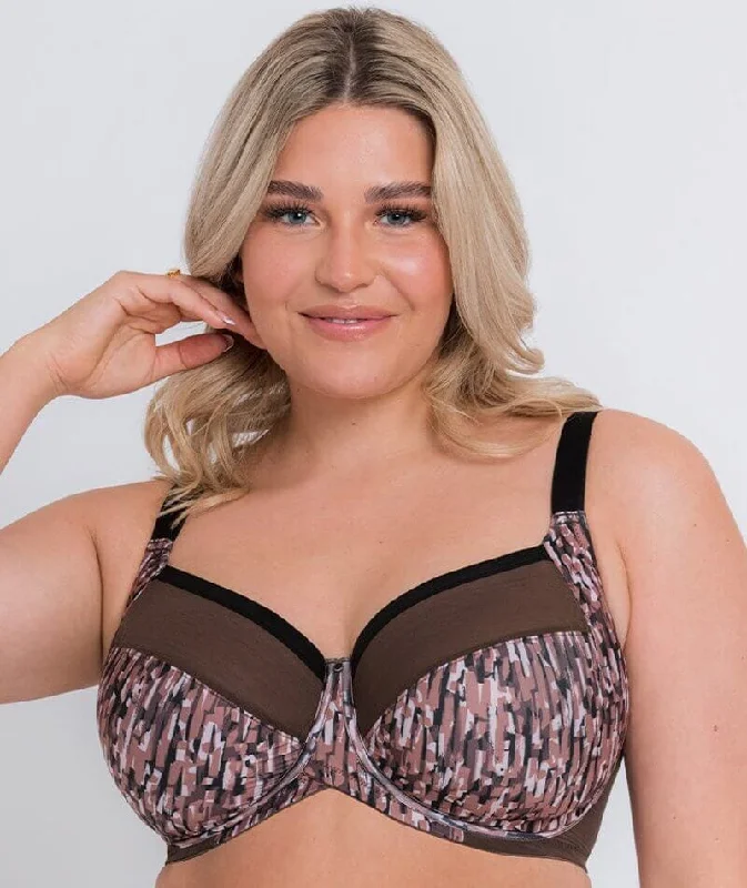 Curvy Kate Wonderfully Full Cup Bra - Cocoa Print Brown