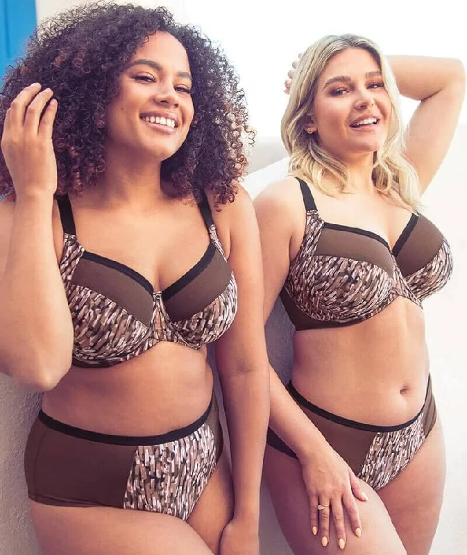 Curvy Kate Wonderfully Full Cup Bra - Cocoa Print Brown