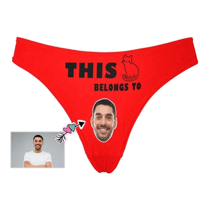 Custom Face Red Cat Women's Classic Thong