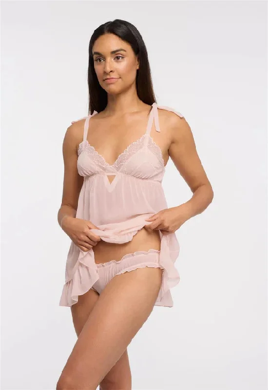 Dahlia Babydoll & Panty Set - Blush