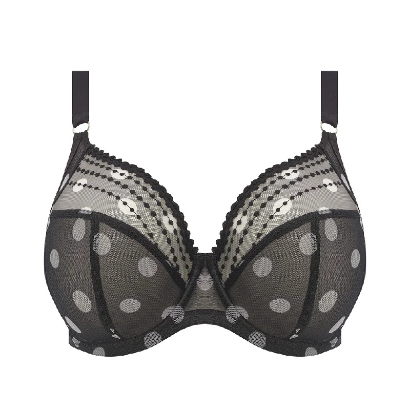 Matilda Underwire Plunge Bra Black Dot