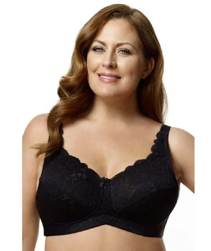 Elila Stretch Lace Wire-Free Bra - Black