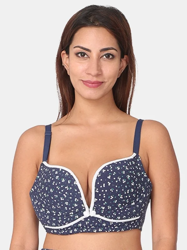 Floral Print Front Open Nursing Bra