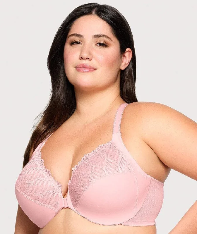 Glamorise Front-Closure T-Back WonderWire Bra - Blush