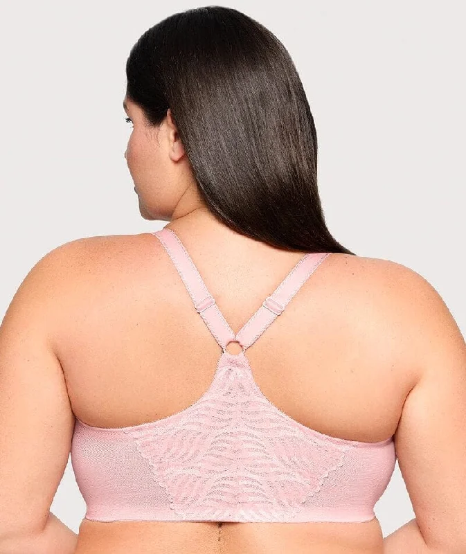 Glamorise Front-Closure T-Back WonderWire Bra - Blush