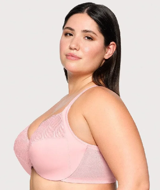 Glamorise Front-Closure T-Back WonderWire Bra - Blush