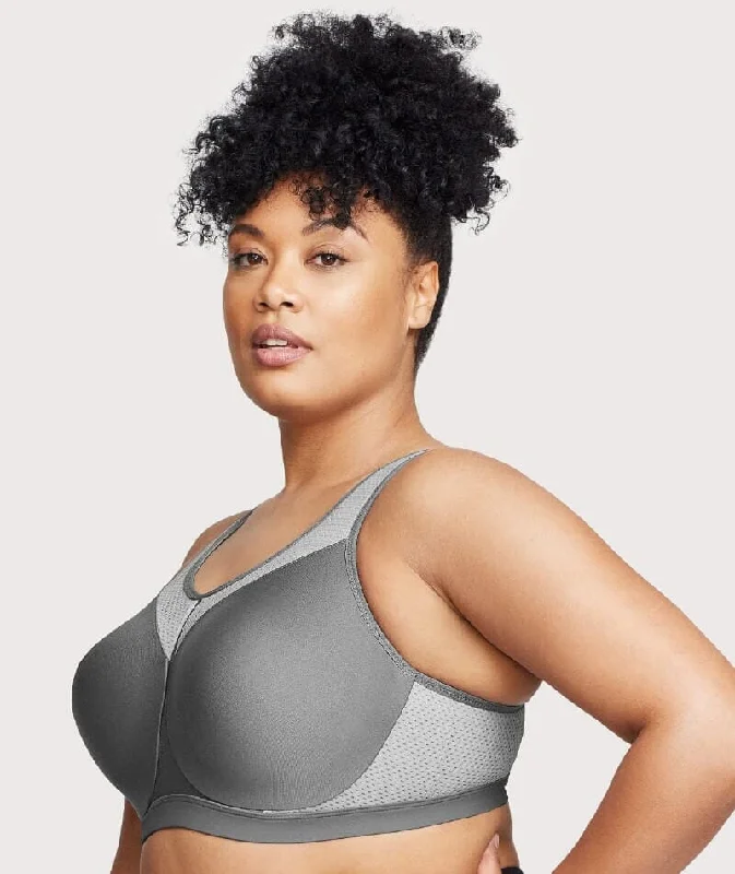 Glamorise High Impact Underwire Sports Bra - Grey