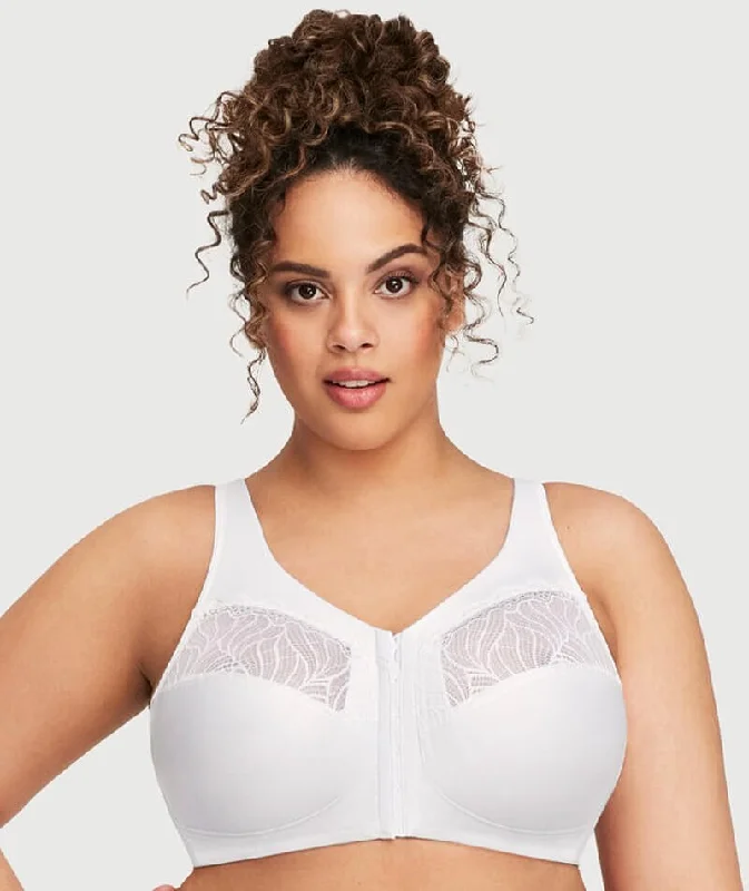 Glamorise Magiclift Natural Shape Wire-Free Front-Closure Bra - White