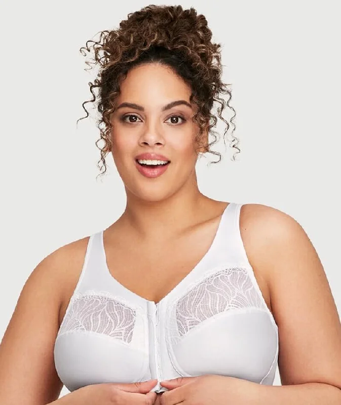 Glamorise Magiclift Natural Shape Wire-Free Front-Closure Bra - White