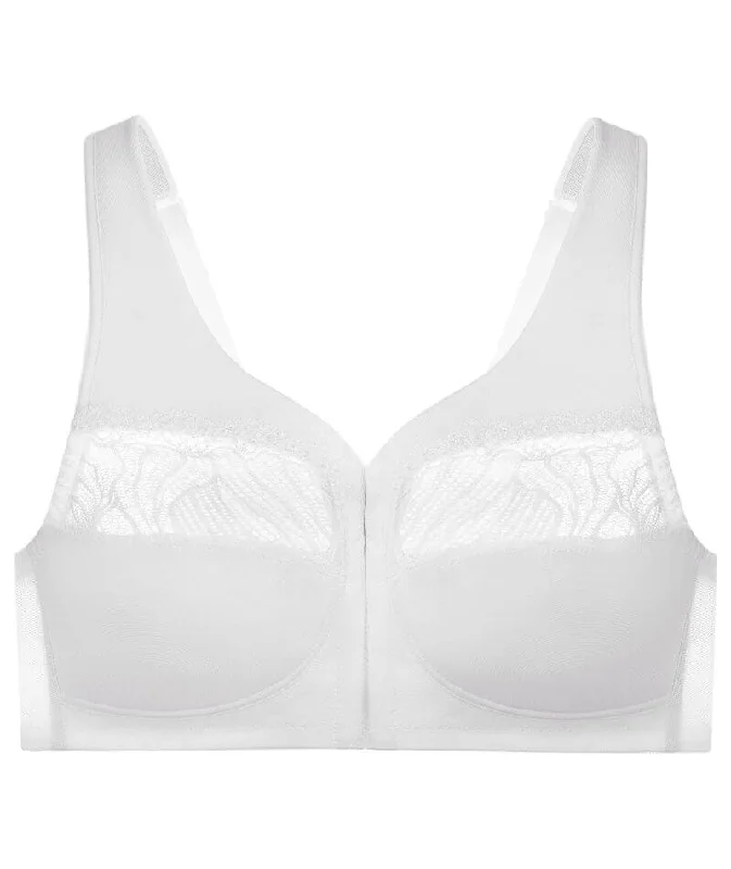 Glamorise Magiclift Natural Shape Wire-Free Front-Closure Bra - White