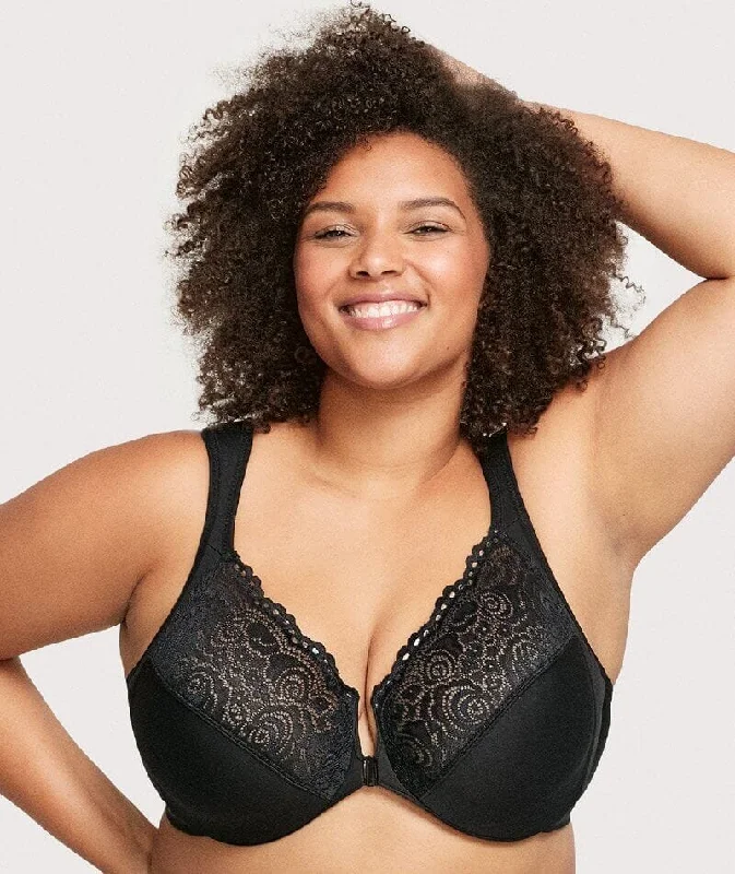 Glamorise WonderWire Front-Closure Bra - Black