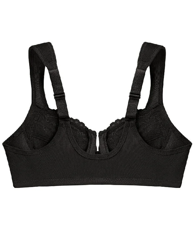 Glamorise WonderWire Front-Closure Bra - Black