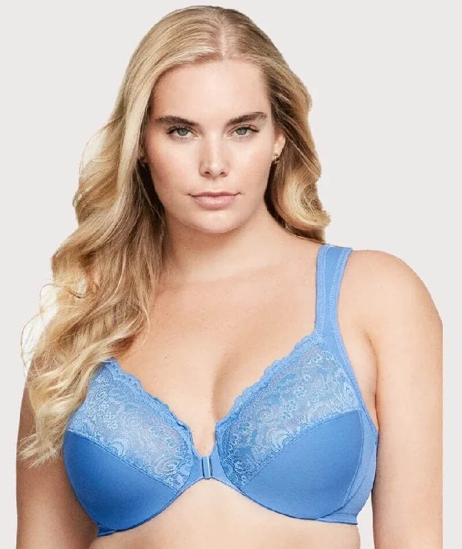 Glamorise WonderWire Front-Closure Bra - Blue