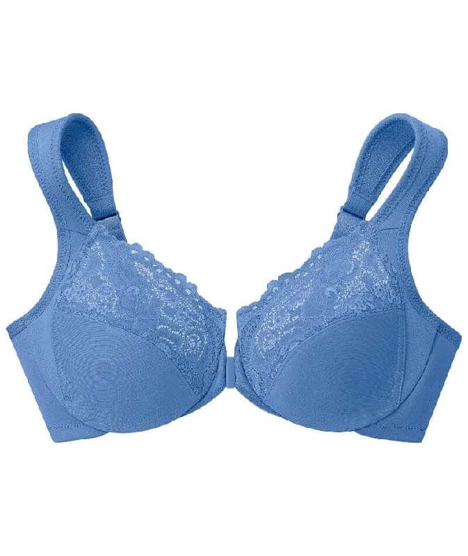 Glamorise WonderWire Front-Closure Bra - Blue