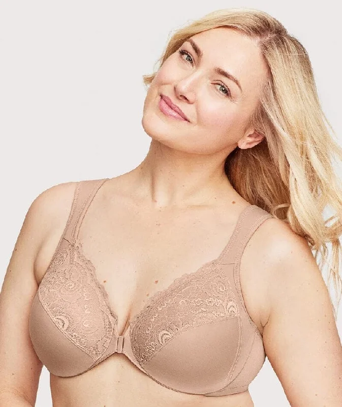 Glamorise WonderWire Front-Closure Bra - Cafe