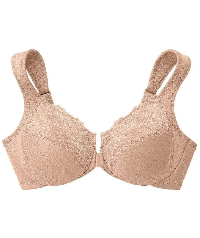 Glamorise WonderWire Front-Closure Bra - Cafe