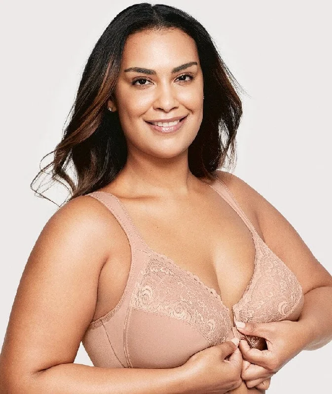 Glamorise WonderWire Front-Closure Bra - Cappuccino