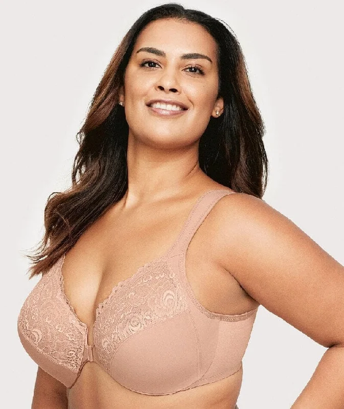 Glamorise WonderWire Front-Closure Bra - Cappuccino