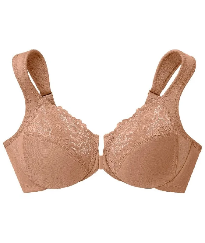 Glamorise WonderWire Front-Closure Bra - Cappuccino