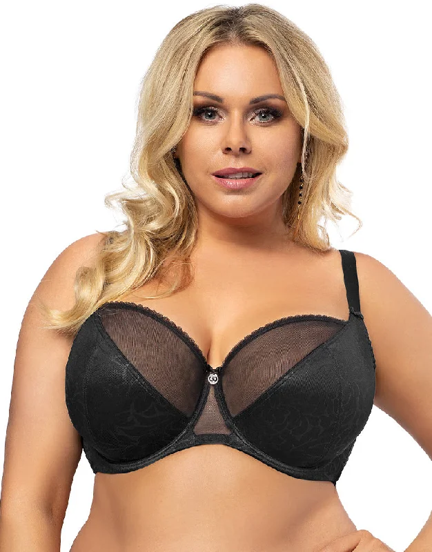 Gorsenia Orchid Balconette Bra Black