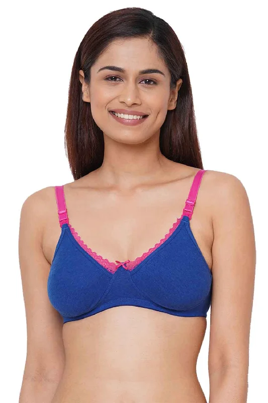 Organic Cotton Antimicrobial Laced Soft Nursing Bra-IMB003A