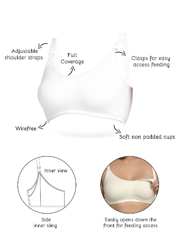 Organic Cotton Antimicrobial Soft Nursing Bra-IMB004F