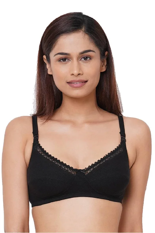 Organic Cotton Antimicrobial Ease Mama Starter Bra Kit (Pack of 3)-IMBK02-Black-