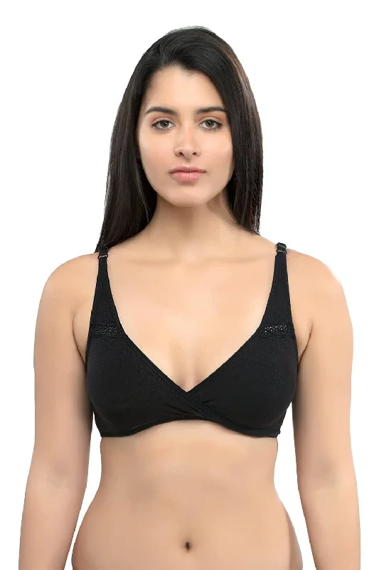 Organic Cotton Antimicrobial Ease Mama Starter Bra Kit (Pack of 3)-IMBK02-Black-