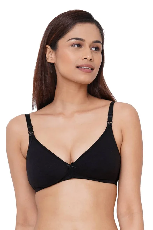 Organic Cotton Antimicrobial Ease Mama Starter Bra Kit (Pack of 3)-IMBK02-Black-