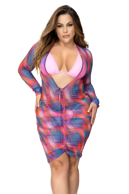 Mapale 47012X Plus Size Deep Plunge Beach Dress