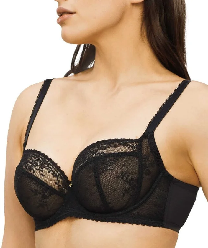 Nancy Ganz Jasmine Balconette Underwire Bra - Black